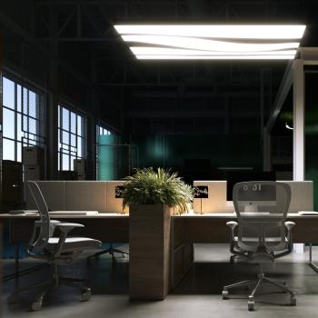 modulare Design-Deckenlampe für hohe Büroräume